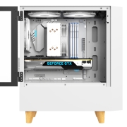 半岛铁盒（PADO）风灵白色电脑主机箱（宽体/MATX小板/玻璃全侧透/附前板16厘米白光风扇）