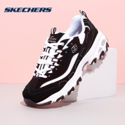斯凯奇（Skechers）男女同款厚底熊猫鞋老爹鞋休闲运动鞋情侣鞋11422 黑色/白色 38