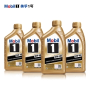 美孚（Mobil）金装美孚1号 金美孚全合成机油 0W-40 SN级 1L*4 汽车保养