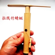 坚洛 拉线竹蜻蜓手拉绳木制手搓青蜓飞天仙子儿童户外飞碟飞机玩具
