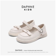 DAPHNE 达芙妮 春季新款珍珠公主鞋舒适时尚童鞋淑女可爱休闲蝴蝶结儿童鞋