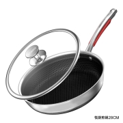 康巴赫官方旗舰316不锈钢28cm双面煎锅防粘锅平底锅牛排煎蛋锅