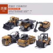 儿童工程车玩具6款合金工程车模型套装仿真挖掘机压路机铲车模男孩玩具生日礼物 1:64经典款工程车套装系列（6只合金装）