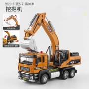 消防车玩具合金加大可喷水洒水搅拌车1/32金属车模玩具警车儿童回力小汽车模型男孩 金属工程挖掘机(挖臂可动)