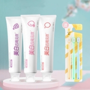 【三支牙膏＋三支牙刷】皎洁美白牙齿牙膏