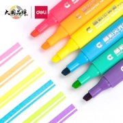 deli 得力 33111 晶彩荧光笔6色套装