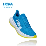 HOKA ONE ONE男女款卡奔X2竞速碳板公路跑步鞋 Carbon X2减震透气运动鞋 深海蓝/柑橘黄-男  44/280mm