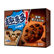 PLUS会员！趣多多 大块曲奇 脏脏黑巧克力味 144g