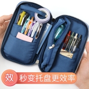国誉（KOKUYO）烧饼包PAN CASE灯芯绒多功能日系笔袋学生复古文艺网红大容量创意收纳笔袋 红色