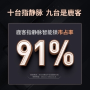 鹿客全自动指静脉识全把手款S50防盗门智能门锁电子锁密码锁非传统指纹门未关报警智能联动 全把手款