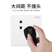 罗格朗 LEGRAND 开关插座面板 仕典/逸景玉兰白10A斜五孔墙壁电源插座套餐 单只装