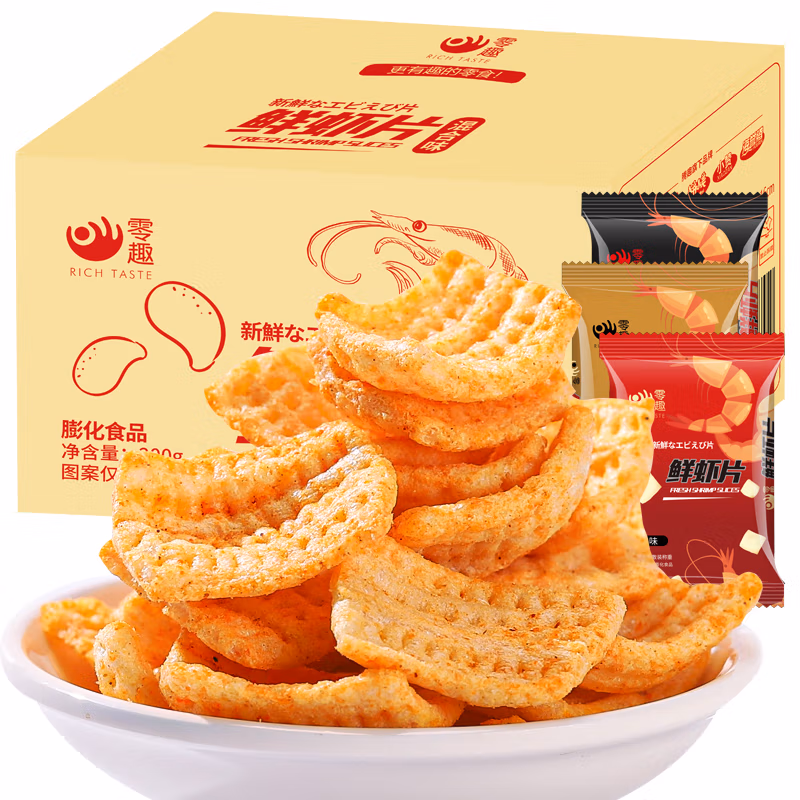 京喜app：零趣 鲜虾片 200g
