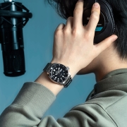 精工（SEIKO）手表 新盾牌5号系列日韩表100米防水运动小黑豹机械男士腕表 SRPD55K1 生日礼物