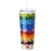 乐高（LEGO）创意缤纷吸管杯50ml 304不锈钢8水杯学生生日礼物大容量男生女生保温杯杯子