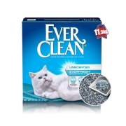 美国原装进口 Ever Clean铂钻 低尘锁水结团高效除臭膨润土矿砂猫砂（蓝白标）25磅（11.3千克）蓝