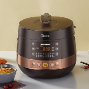 美的（Midea）智能电压力锅4.8L 家用多功能 不粘双圆灶釜 开盖收汁 匀火速热 高压锅YL50Easy203(3-6人食用)