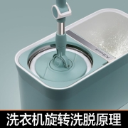 大卫双驱动旋转拖把桶免手洗拖布懒人地拖墩布干湿两用好神拖  D11 1杆2头