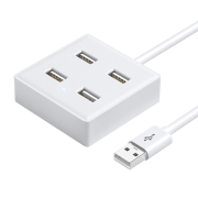 plus会员：毕亚兹 USB分线器2.0 带电源接口 30cm 4口HUB集线器扩展坞