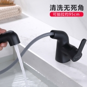 莱尔诗丹（Larsd）LC-16 全铜多功能抽拉面盆水龙头 黑色洗脸盆洗手盆台盆龙头 卫生间浴室冷热水龙头