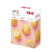 百草味 芒果菠萝味泡芙60g/盒 网红休闲零食小吃奶油脆皮泡芙球夹心饼干泡芙甜品