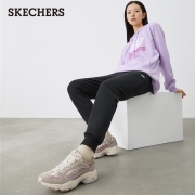 Skechers斯凯奇机甲鞋女运动厚底老爹鞋时尚复古休闲跑步鞋13450 褐色/紫色/TPLV 35