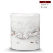 欢畅 景德镇陶瓷器小花瓶摆件 雪景笔筒 BK