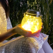 点点 太阳能庭院灯家用裂纹灯户外花园别墅布置装饰玻璃裂纹灯挂灯树灯小夜灯 太阳能星星灯单只装