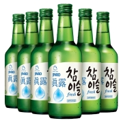 真露 韩国进口烧酒16.9° 竹炭酒 360ml*6瓶装