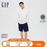 Gap男女装LOGO法式圈织软连帽卫衣809005 秋季情侣套头衫无性别