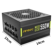 安钛克 Antec NE550金牌全模组/7年换新/全日系电解电容/寿命更持久/支持风扇启停/台式机电脑主机电源550W