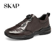 SKAP 圣伽步 2022秋季新款牛皮革时尚气垫厚底运动休闲男鞋A1M07CM2