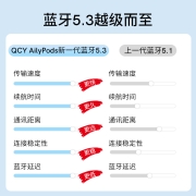 QCY AilyPods真无线蓝牙耳机无线耳机通话降噪半入耳游戏低延迟运动适用于苹果华为iPhone小米荣耀手机 白色