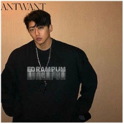 ANTWANT美式长袖圆领男女卫衣欧美潮牌印花港风情侣秋冬加绒加厚