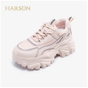 HARSON 哈森 2022年春季新款透气圆头时尚运动休闲鞋女厚底老爹鞋HC221602