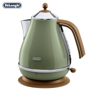德龙（Delonghi）电热水壶 复古系列烧水壶热水瓶 家用办公室 304不锈钢 1.7L大容量 KBO2001.GR 橄榄绿