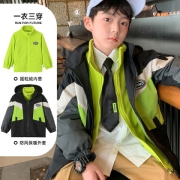 ?左西 男童 摇粒绒防风三合一外套
