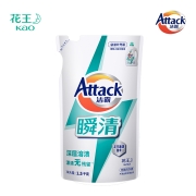 花王洁霸（ATTACK）瞬清无磷洗衣液补充装1.5kg