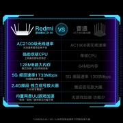 Redmi 路由器 AC2100 5G双频 千兆端口 信号增强 WIFI穿墙 游戏路由