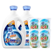 家安（HomeAegis）酵素洗衣液12斤超值瓶装+袋装（2kg*2+500g*4）机洗手洗 阳光净菌阴干无异味 6KG