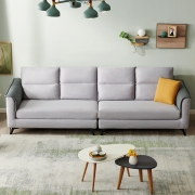全友家居 北欧简约布艺沙发 可拆洗布艺沙发三色可选102567 A-1款浅灰色沙发(左3+右3)