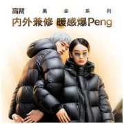 GOLDFARM 高梵 黑金x高梵羽绒服2021年新款男女情侣378g高充绒鹅绒蓄热保暖外套