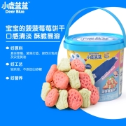 小鹿蓝蓝儿童菠菠草莓饼干儿童零食108gX1罐宝宝辅食