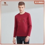 CAMEL 骆驼 男装印花圆领长袖T恤休闲棉T