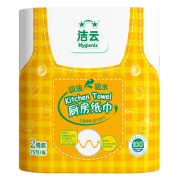 有券的上：洁云 厨房卷纸 经典柔韧厨房用纸 75节*2卷装