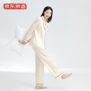 京东京造【礼盒装】100%桑蚕丝睡衣女重磅真丝睡衣女19姆米 香槟色 M 生日礼物女