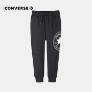 Converse 匡威儿童装 男童裤子秋季新款经典logo修身卫裤外穿中大童针织防蚊裤潮牌女童运动裤 正黑色-春季 120(6)cm