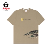Aape旗舰店男装春夏猿颜字母迷彩印花潮流图案圆领短袖T恤0880XXI