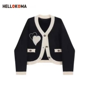 拼多多百亿补贴：HELLO KOMA 女式 小香风爱心针织开衫外套