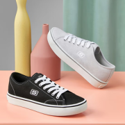 PLUS会员！SKECHERS 斯凯奇 男子运动帆布鞋 666067/BLK