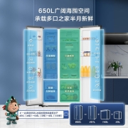 海信(Hisense)鲜域650升对开门冰箱双开门 大容量双变频一级能效电冰箱 风冷无霜纤薄机身 BCD-650WFK1DPUQ大容量精细分储